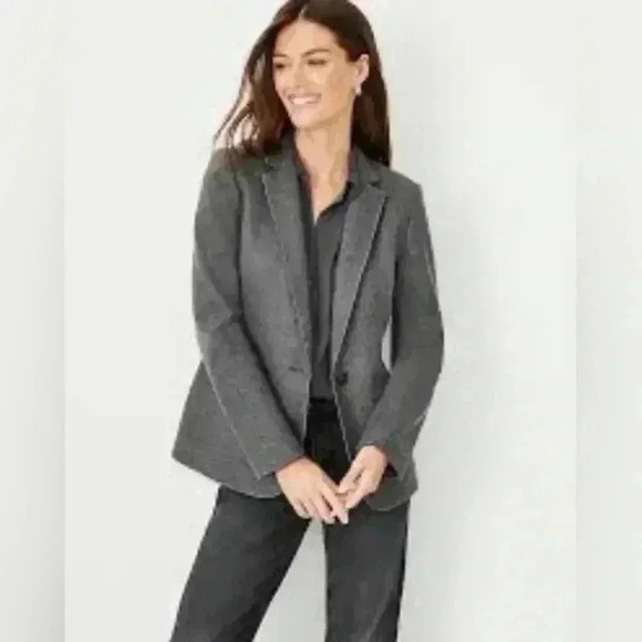Women's wool Comfortable blend gray blazer - Picture 1 of 10